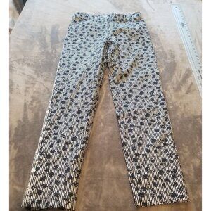 D. Exterior Women's Ankle Pants Mid-Rise Striped Floral Print Size 40 Straight